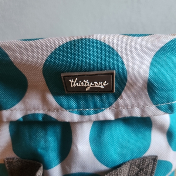 Thirty-One Teal Polka Dot Bag - Picture 3 of 12